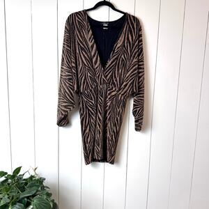 Venus shimmery Zebra Print bodycon dress Size L